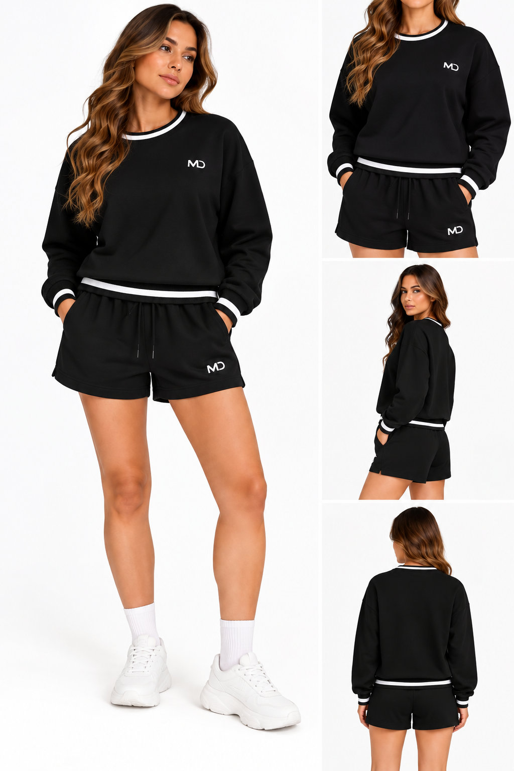 WTPSS-CO-001 Women's Relaxed Fit Sweatshirt & Shorts Set