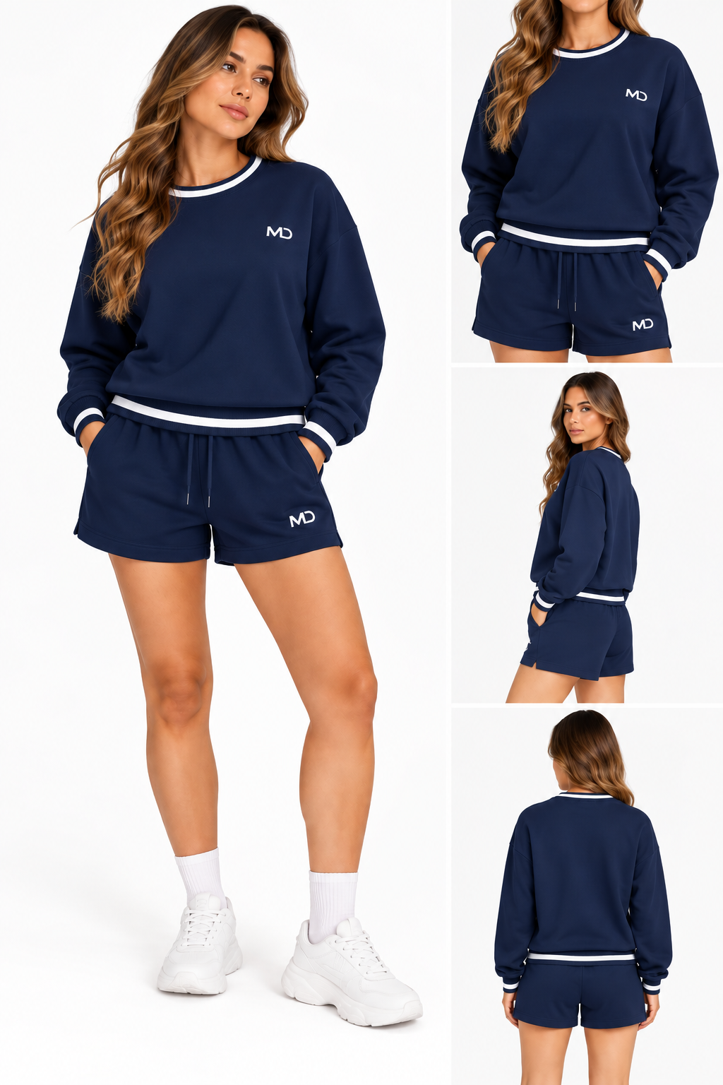 WTPSS-CO-001 Women's Relaxed Fit Sweatshirt & Shorts Set