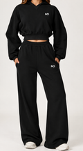 WHPS-PL-001 Women's Cropped Hoodie & Wide-Leg Pants Set