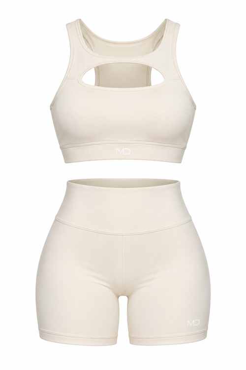 WBS-NY-001 Women's Cross-Back Sports Bra & Shorts Set