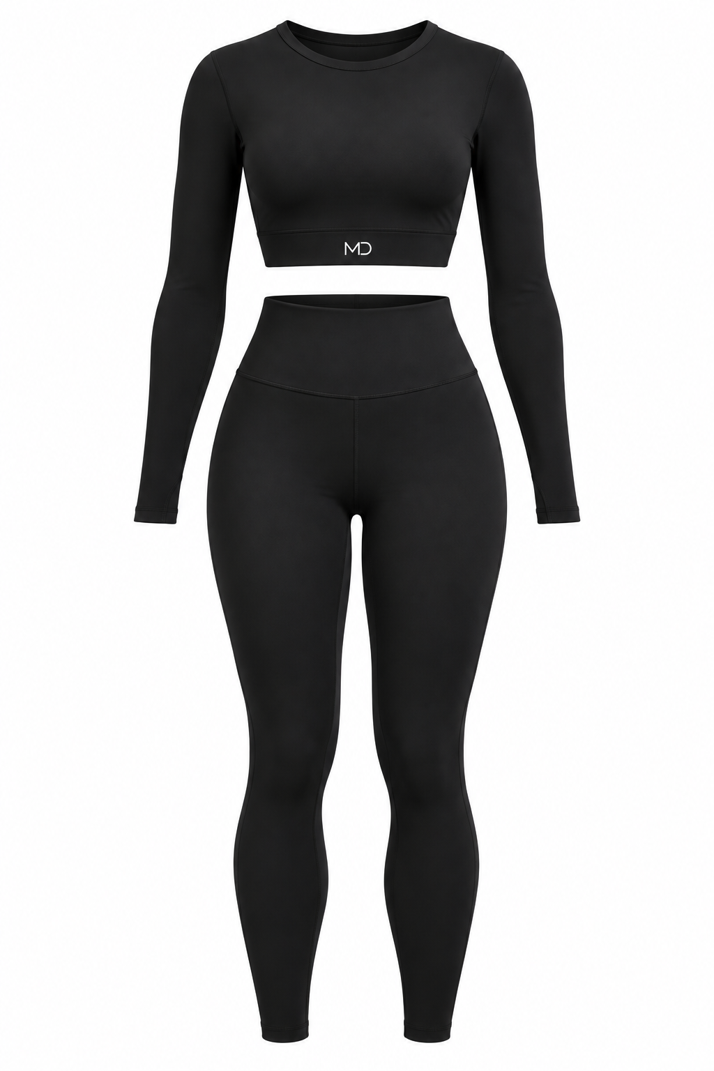 Women's Long-Sleeve Crop Top & Leggings Set