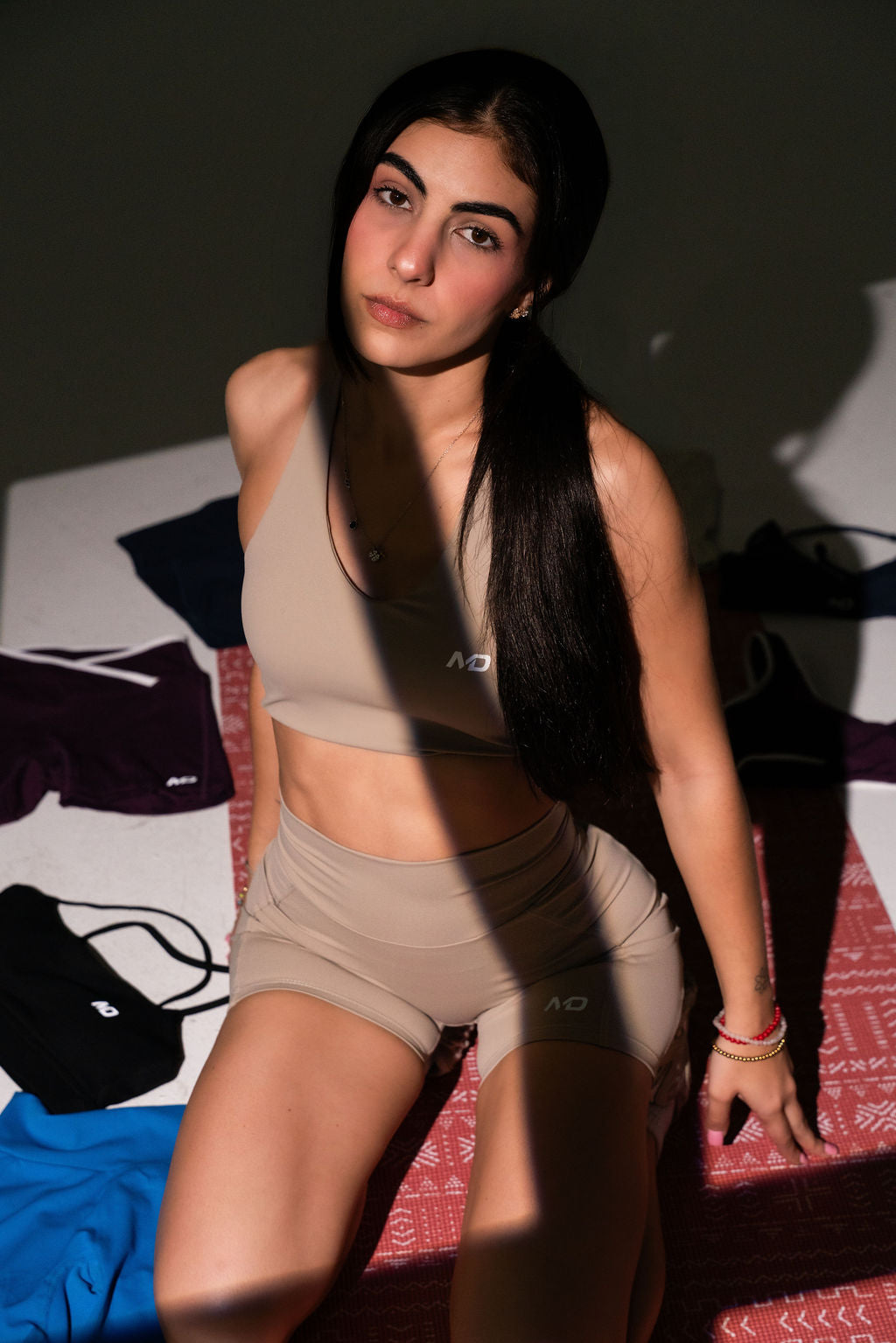 WBS-POL-001 Women’s sports bra and shorts set.