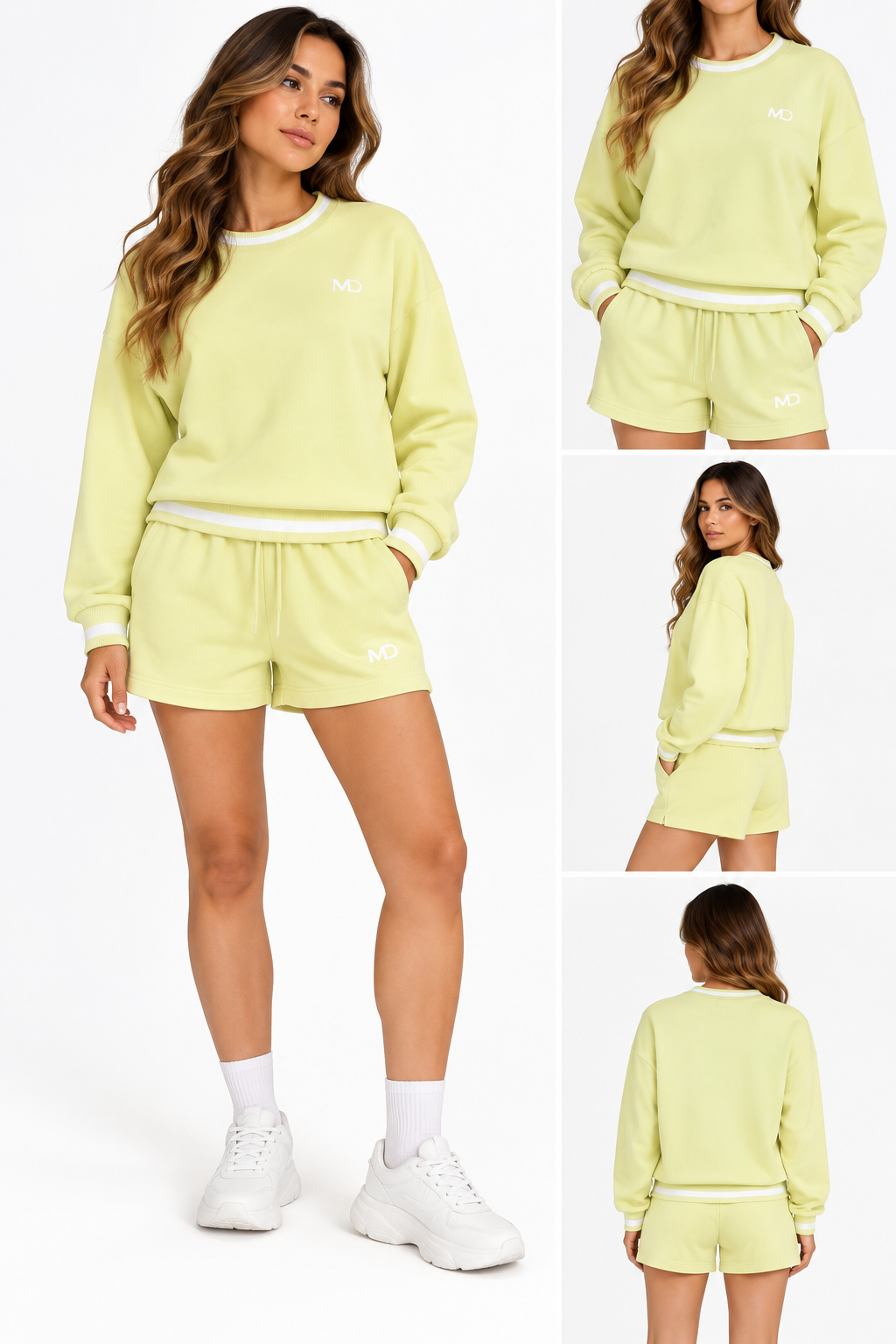 WTPSS-CO-001 Women's Relaxed Fit Sweatshirt & Shorts Set